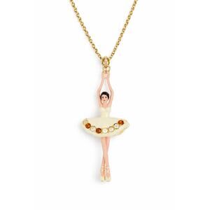 Les Nereides Paris Ballerina Pendant Necklace Enamel Dancer Charm French